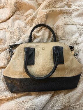 Kate Spade Two-Tone Beige and Black Structured Satchel